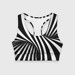 Топик спортивный женский Оптические иллюзии, цвет: 3D-принт