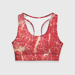 Топик спортивный женский Мясо, цвет: 3D-принт