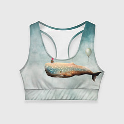 Женский спортивный топ Летящий кит