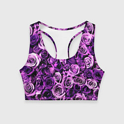 Топик спортивный женский Цветочки, цвет: 3D-принт