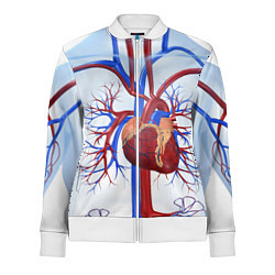 Олимпийка женская Сердце, цвет: 3D-белый
