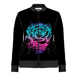 Олимпийка женская Неоновая Роза Neon Rose, цвет: 3D-черный