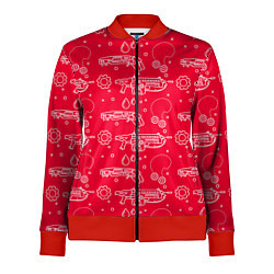 Олимпийка женская Gears pattern, цвет: 3D-красный