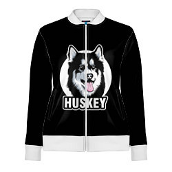 Олимпийка женская Собака Хаски Husky, цвет: 3D-белый