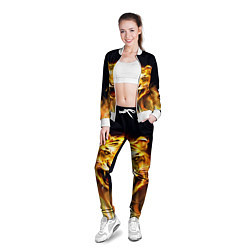 Олимпийка женская Тигр В Пламени, цвет: 3D-белый — фото 2