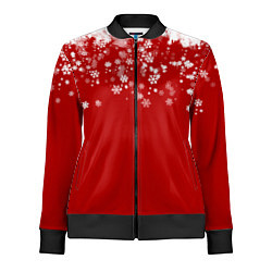 Олимпийка женская Рождественские снежинки, цвет: 3D-черный