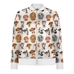 Олимпийка женская Милые дикие животные, цвет: 3D-белый