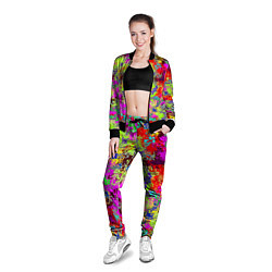 Олимпийка женская Пиксельный камуфляж Токсик, цвет: 3D-черный — фото 2