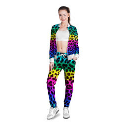 Олимпийка женская Leopard Pattern Neon, цвет: 3D-белый — фото 2