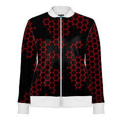 Женская олимпийка НАНОКОСТЮМ Black and Red Hexagon Гексагоны