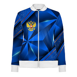 Женская олимпийка Герб РФ на синем объемном фоне
