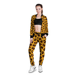 Олимпийка женская Текстура леопарда, цвет: 3D-черный — фото 2
