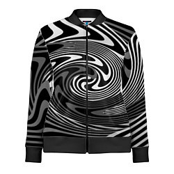 Олимпийка женская Black and white abstract pattern, цвет: 3D-черный