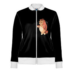 Олимпийка женская Japanese cat, цвет: 3D-белый