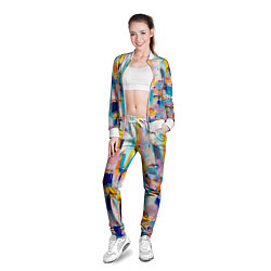 Олимпийка женская Живописные мазки краски, цвет: 3D-белый — фото 2