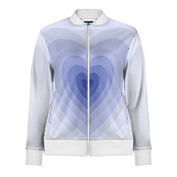 Олимпийка женская Голубое сердце градиент, цвет: 3D-белый
