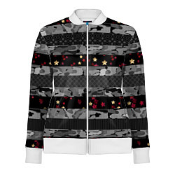 Олимпийка женская Узор в стиле полосатый пэчворк, цвет: 3D-белый