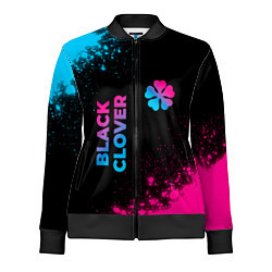 Олимпийка женская Black Clover - neon gradient: надпись, символ, цвет: 3D-черный