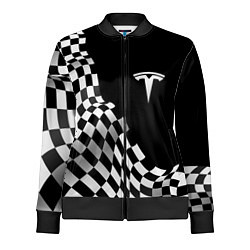 Олимпийка женская Tesla racing flag, цвет: 3D-черный