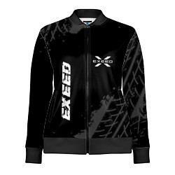 Женская олимпийка Exeed speed на темном фоне со следами шин: надпись