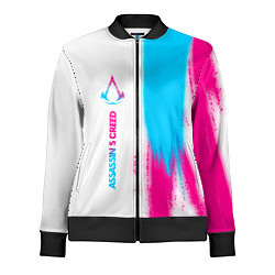 Женская олимпийка Assassins Creed neon gradient style: по-вертикали