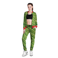 Олимпийка женская Травяной паттерн, цвет: 3D-красный — фото 2