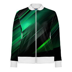 Женская олимпийка Black green abstract