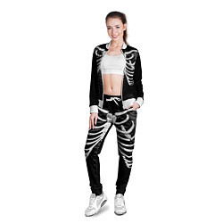 Олимпийка женская Скелет: ребра с пером, цвет: 3D-белый — фото 2