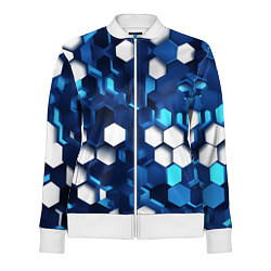 Женская олимпийка Cyber hexagon Blue