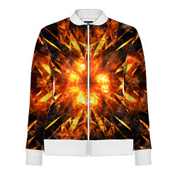 Олимпийка женская Fire abstract, цвет: 3D-белый