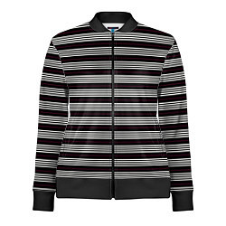 Олимпийка женская Полосы белые на чёрном, цвет: 3D-черный