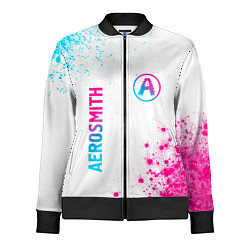Олимпийка женская Aerosmith neon gradient style: надпись, символ, цвет: 3D-черный