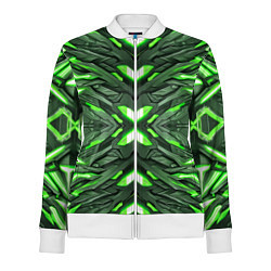 Олимпийка женская Кибер неоновая броня зелёная, цвет: 3D-белый