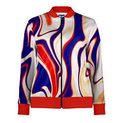 Женская олимпийка Абстракция бежевый с фиолетовым