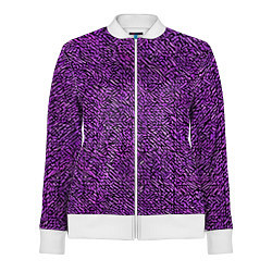 Олимпийка женская Чёрные и фиолетовые мазки, цвет: 3D-белый