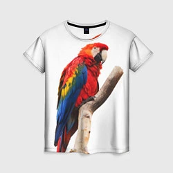 Футболка женская Яркий попугай, цвет: 3D-принт