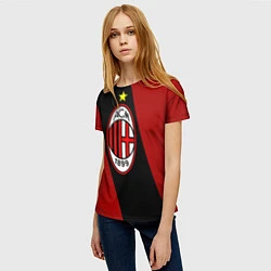Футболка женская Milan FC: Red Collection, цвет: 3D-принт — фото 2