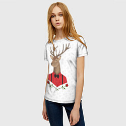 Футболка женская Christmas Deer, цвет: 3D-принт — фото 2