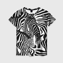 Женская футболка Полосатая зебра