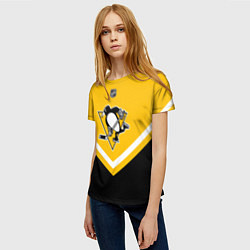 Футболка женская NHL: Pittsburgh Penguins, цвет: 3D-принт — фото 2