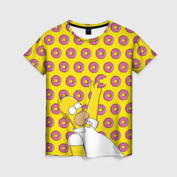 Женская футболка Пончики Гомера Симпсона