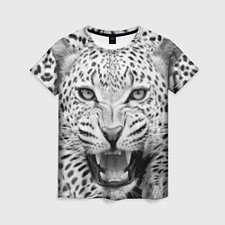 Женская футболка Белый леопард