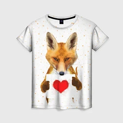 Женская футболка Влюбленная лиса