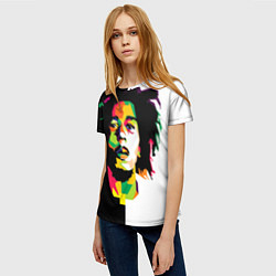 Футболка женская Bob Marley: Colors, цвет: 3D-принт — фото 2