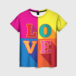 Женская футболка Love three-dimensional letters