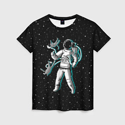 Женская футболка Космонавт с котами