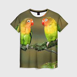 Женская футболка Два попугая