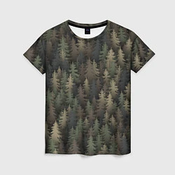 Женская футболка Лесной камуфляж