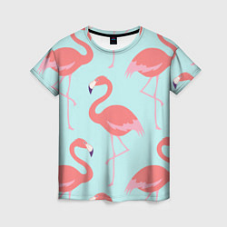Футболка женская Розовые фламинго, цвет: 3D-принт