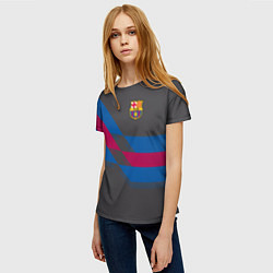 Футболка женская Barcelona FC: Dark style, цвет: 3D-принт — фото 2
